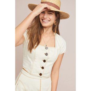 Anthropologie -- Parkland Button-Front Denim Top